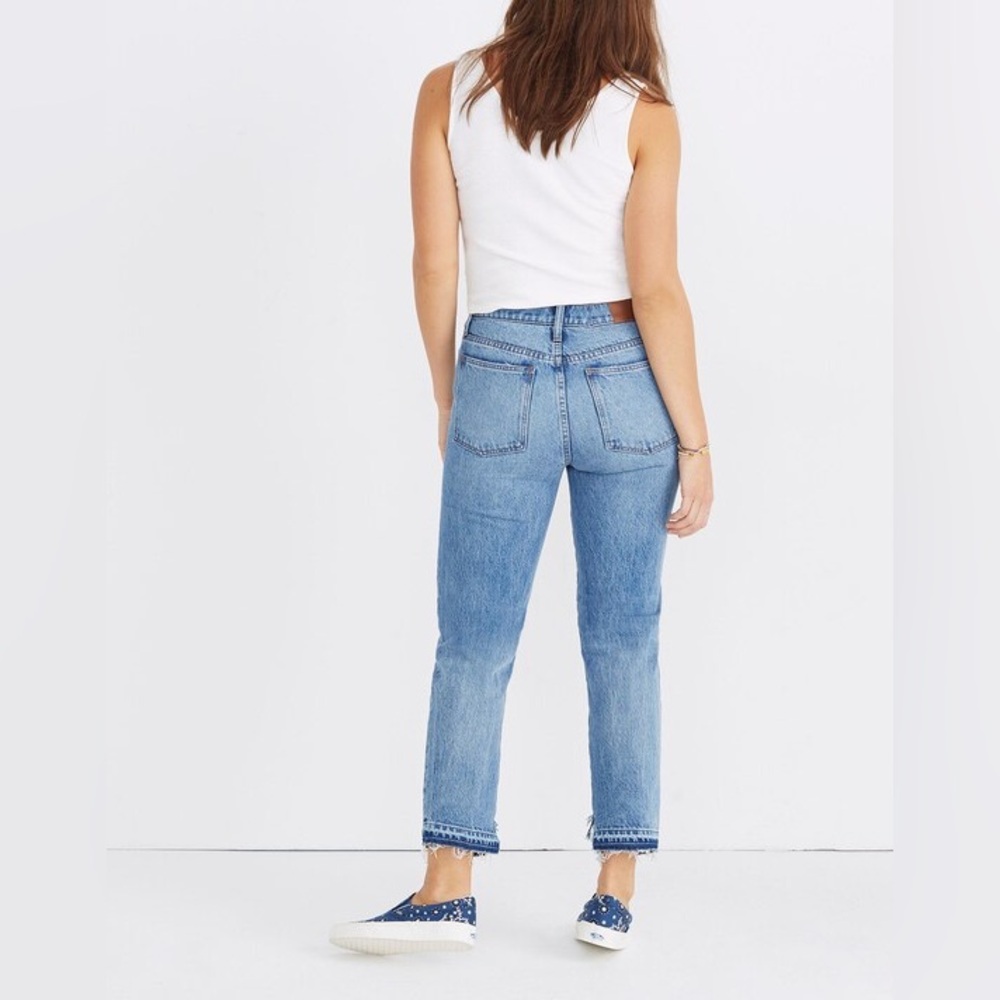 NWT Madewell Classic Straight Jeans Destructed Edition Tyler Wash Size 31 - Picture 3 of 13